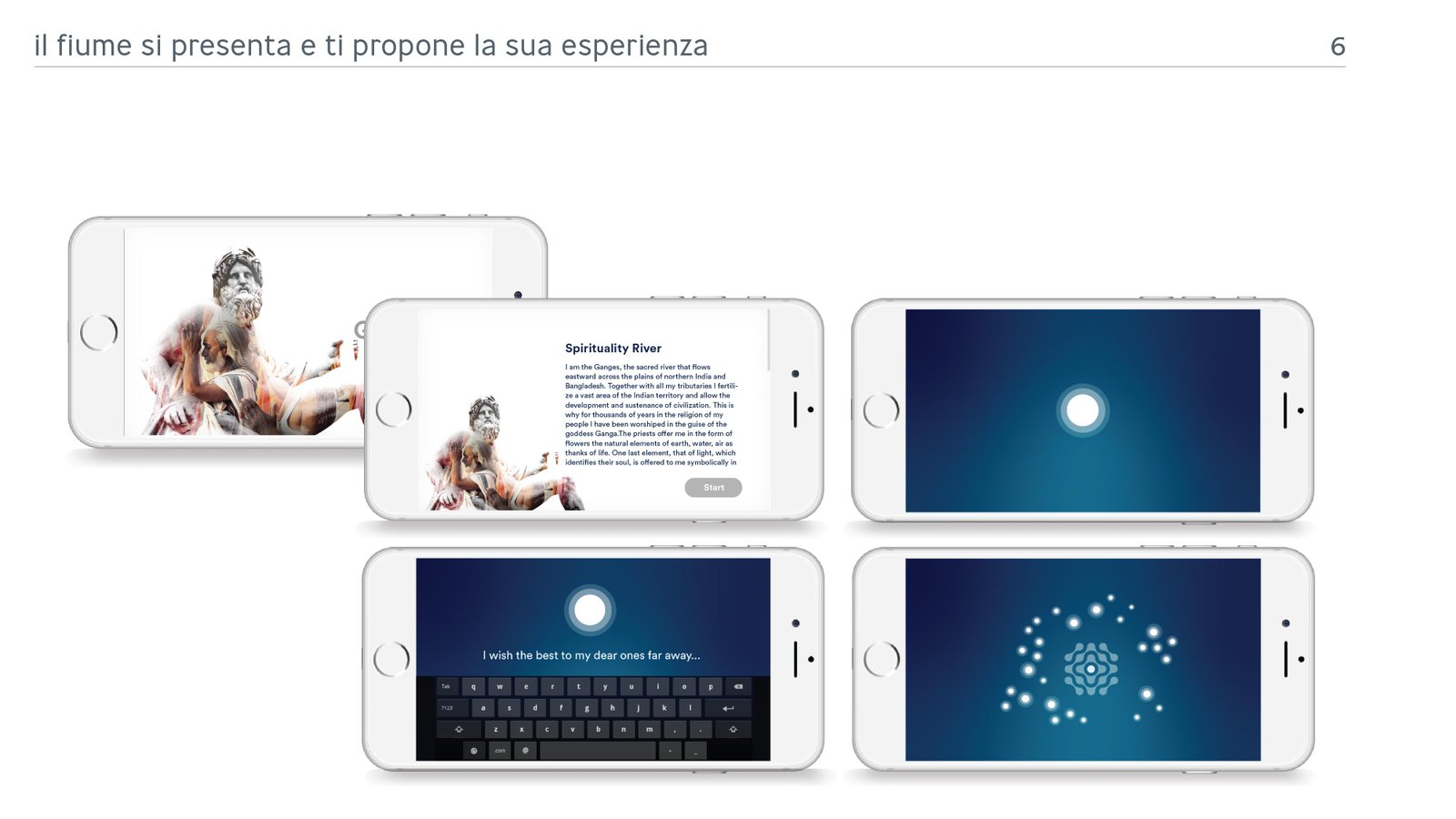 vista dall'alto sull'area interattiva con rappresentazione scritta sulla sabbia dell'oracolo al visitatore